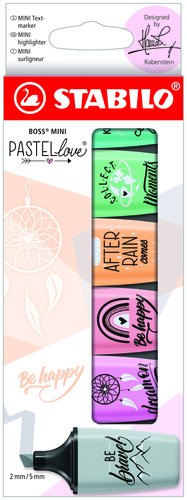 STABILO - ROTULADOR BOSS MINI PASTELLOVE ESTUCHE CON ASA DE 6 UNIDADES COLORES SURTIDOS (Ref.07/06-27)
