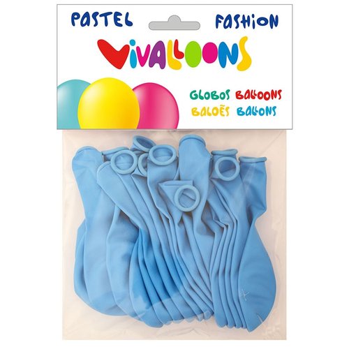 GLOBOS PASTEL AZUL CELESTE BOLSA DE 20 UNIDADES (Ref.20011)