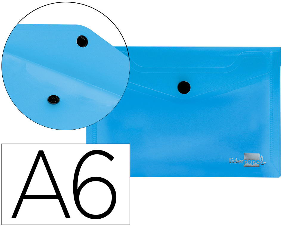 LIDERPAPEL - CARPETA DOSSIER BROCHE 44232 POLIPROPILENO DIN A6 AZUL SERIE FROSTY (Ref.DS35)
