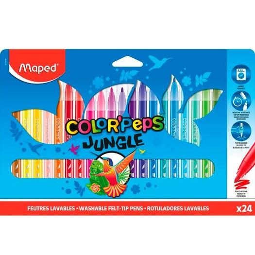MAPED - ROTULADOR FIBRA COLOR´PEPS JUNGLE ESTUCHE de 24 (Ref.845904)