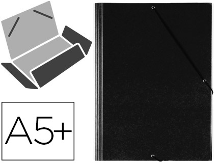 SARO - CARPETA GOMAS SOLAPAS PLASTICO CUARTO NEGRO (Ref.121-G-NE)
