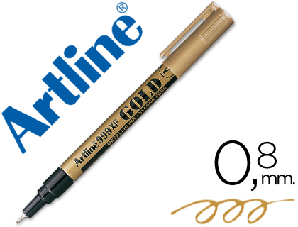 ARTLINE - ROTULADOR MARCADOR PERMANENTE TINTA METALICA O -PUNTA REDONDA 0.8 MM (Ref.EK-999 OR)