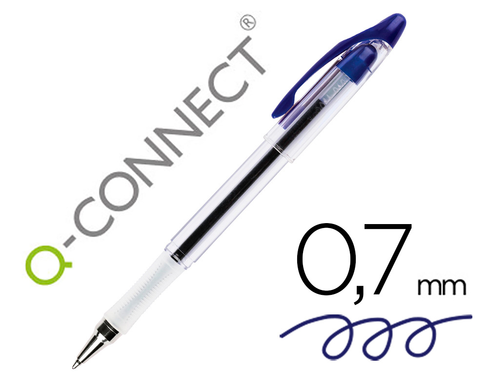 Q-CONNECT - BOLIGRAFO DELTA AZUL -SUJECION DE CAUCHO -CON CAPUCHON (Ref.KF00376)