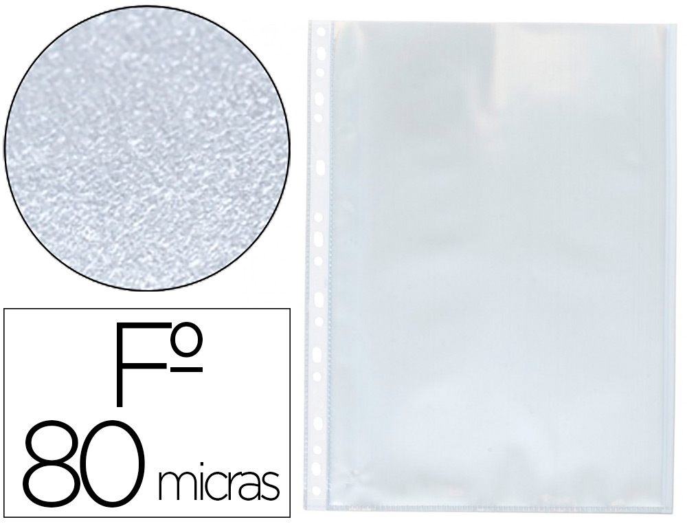 Q-CONNECT - FUNDA MULTITALADRO FOLIO 80 MC PIEL DE NARANJA CAJA DE 100 UNIDADES (Ref.KF02448)