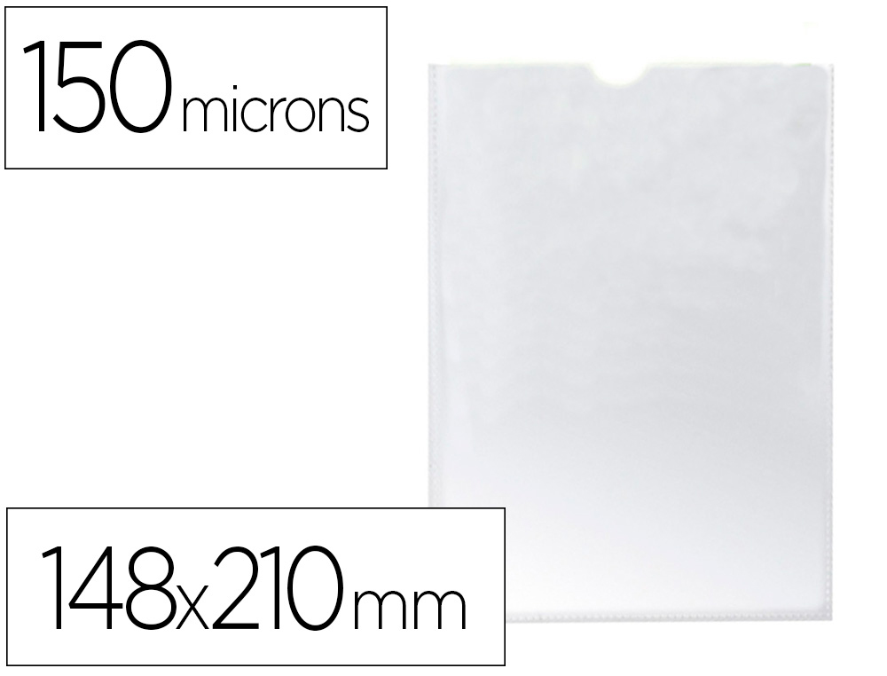 Q-CONNECT - FUNDA PORTADOCUMENTO DIN A5 150 MICRAS PVC TRANSPARENTE CON UÑERO 148X210 MM (Ref.KF15577)