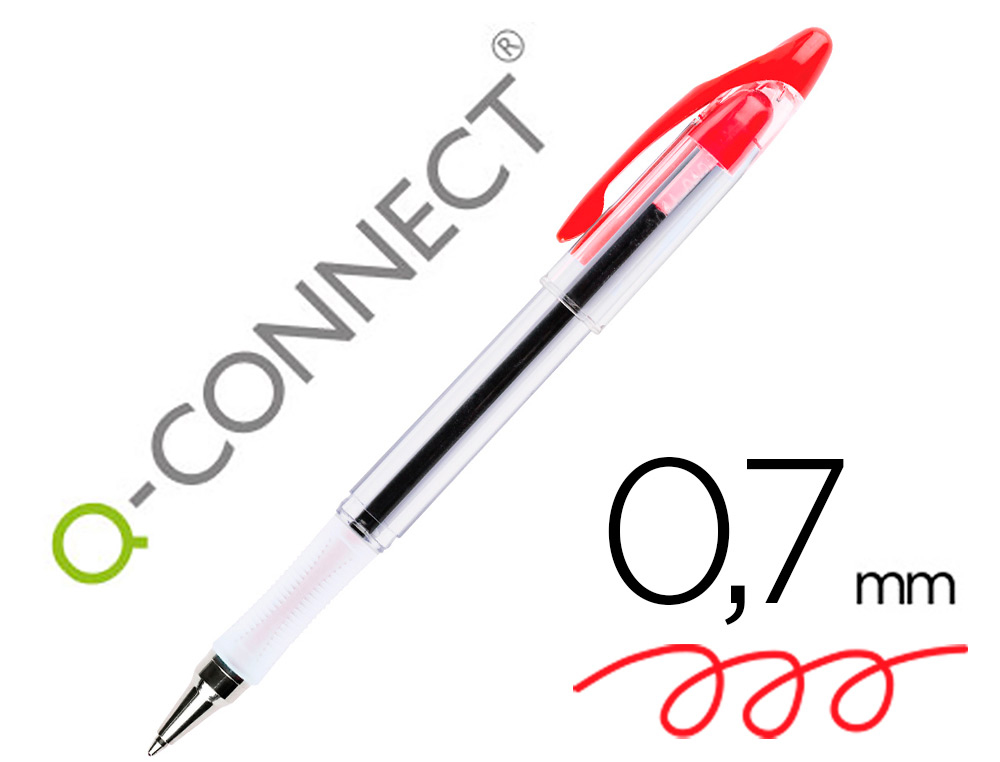 Q-CONNECT - BOLIGRAFO DELTA ROJO -SUJECION DE CAUCHO -CON CAPUCHON (Ref.KF00377)