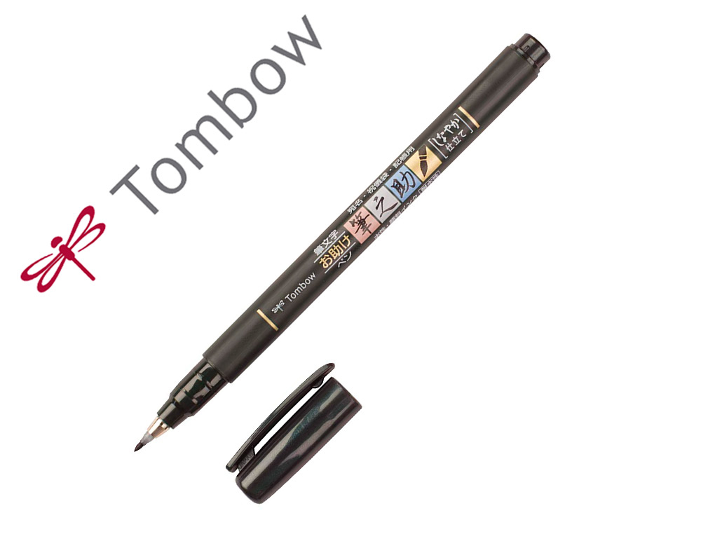 TOMBOW - FUDENOSUKE ROTULADOR CALIGRAFÍA PUNTA ELÁSTICA BLANDA NEGRO (Ref.WS-BS)