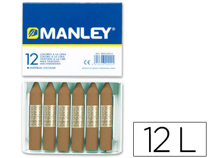 MANLEY - LAPICES CERA UNICOLOR TIERRA SOMBRA TOSTADO Nº 68 CAJA DE 12 (Ref.MNC05106/N.68)