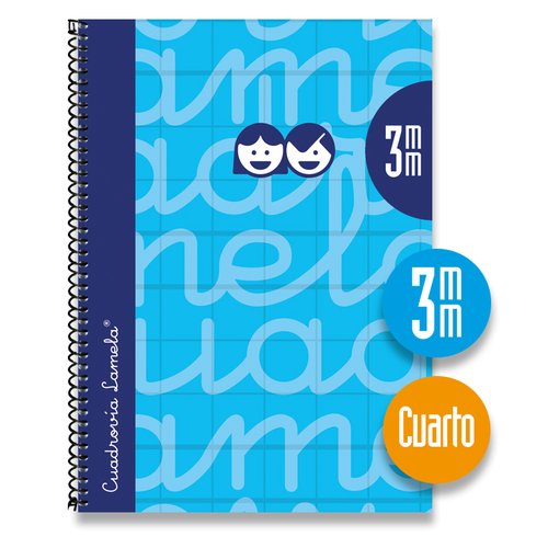 LAMELA - Cuaderno espiral 4º azul 80 h cuadrícula 3 (Ref.7CTE003A)