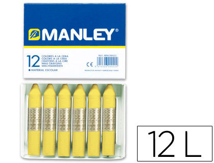 MANLEY - LAPICES CERA UNICOLOR VERDE AMARILLO CLARO Nº 47 CAJA DE 12 (Ref.MNC04908/N.47)