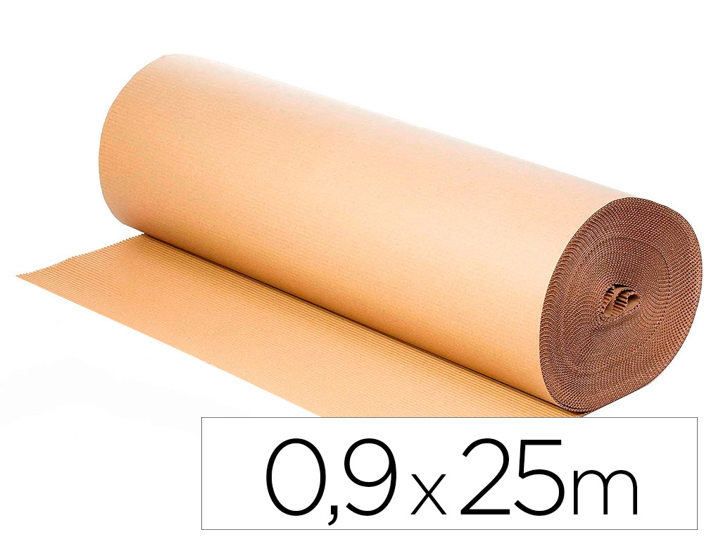 Q-CONNECT - Cartón ONDULADO 0,90X25 M 250 G/M2 KRAFT (Ref.KF16985)