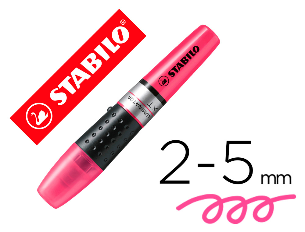 STABILO - Marcador fluorescente Luminator Trazo 2-5mm Punta biselada Punta biselada Rosa (Ref.71/56)