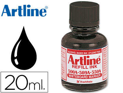ARTLINE - TINTA NEGRO PARA ROTULADOR PIZARRA BLANCA 500-A FRASCO DE 20 ML (Ref.ESK-50A-NE)