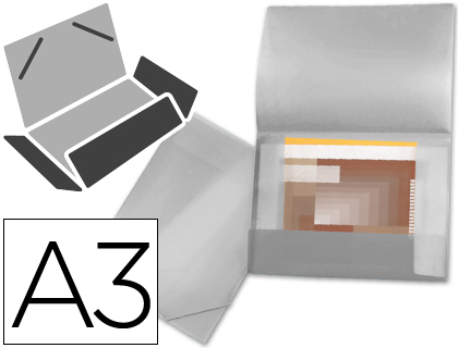 LIDERPAPEL - CARPETA PORTADOCUMENTOS 44804 SOLAPAS POLIPROPILENO DIN A3 INCOLORA SERIE FROSTY LOMO FLEXIBLE (Ref.SS20)