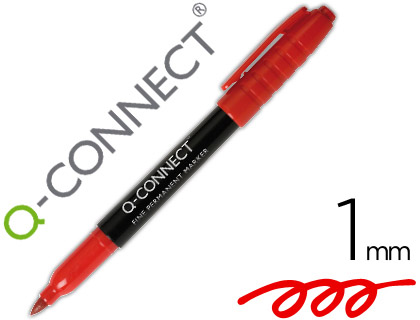 Q-CONNECT - ROTULADOR PARA CD/DVD PUNTA FIBRA PERMANENTE ROJO PUNTA REDONDA 1,0 MM (Ref.KF02302)