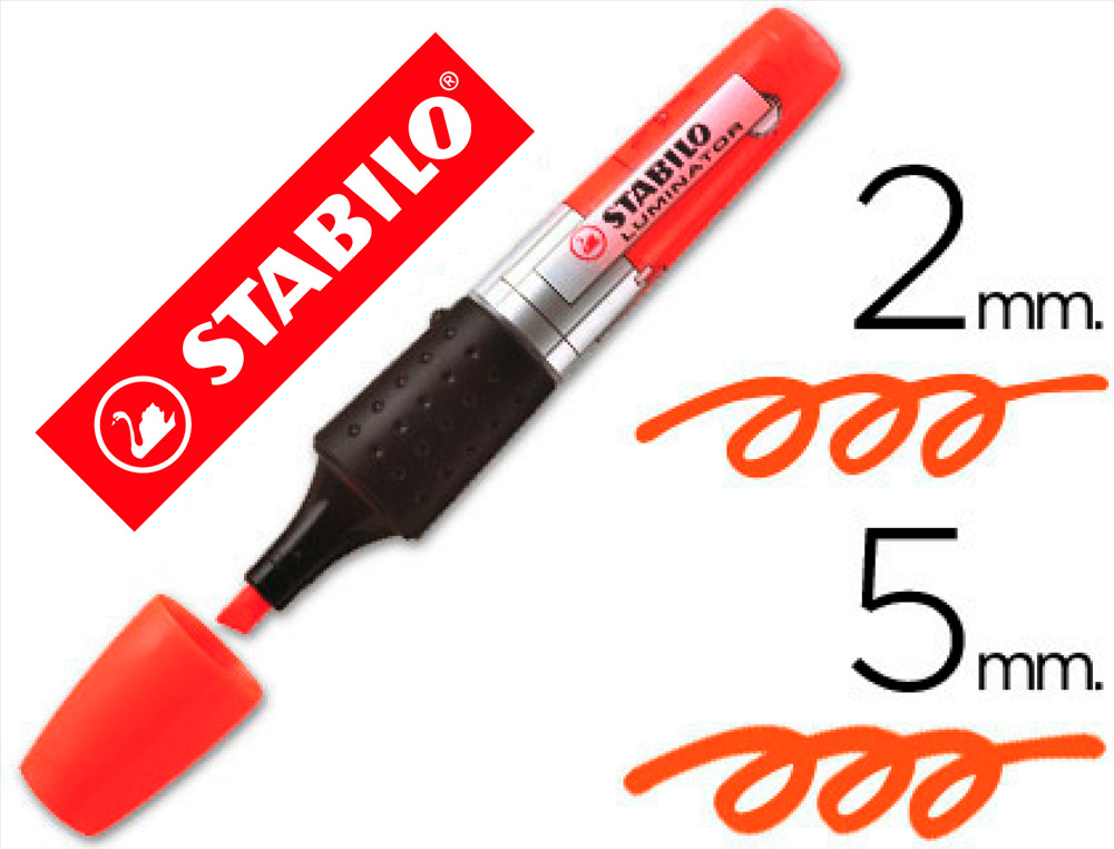 STABILO - Marcador fluorescente Luminator Trazo 2-5mm Punta biselada Tinta liquida Naranja (Ref.71/54)