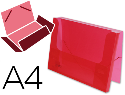 BEAUTONE - CARPETA PORTADOCUMENTOS GOMAS 36930 POLIPROPILENO DIN A4 ROJA TRANSPARENTE -LOMO 25 MM (Ref.SS24)