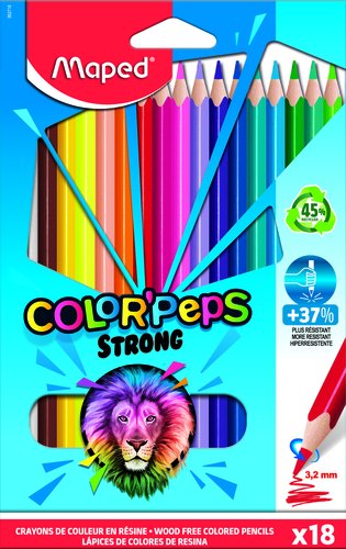 MAPED - LAPICES de COLORES COLOR"PEPS RESINA Estuche de 18 (Ref.862718)
