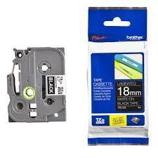 BROTHER - Cintas Tze-345 Laminada 18mmx8m Blanco/Negro Comp.con rotuladoras P-Touch (Ref.TZe345)