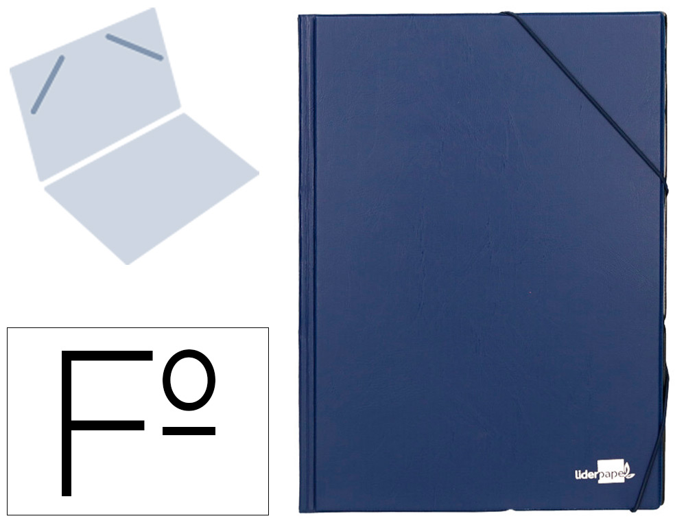 LIDERPAPEL - CARPETA GOMAS FOLIO SENCILLA PVC AZUL (Ref.CG41)
