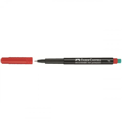 FABER CASTELL - Marcador permanente Multimark permanent Trazo 0.8mm Punta fina Rojo (Ref.151321)