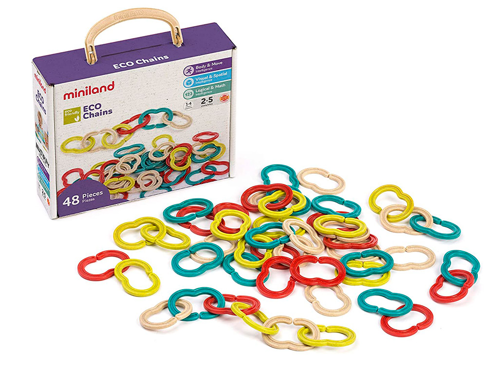 MINILAND - Juego set de eslabones 48 piezas material eco friendly 240x190x80 mm (Ref. 32151)