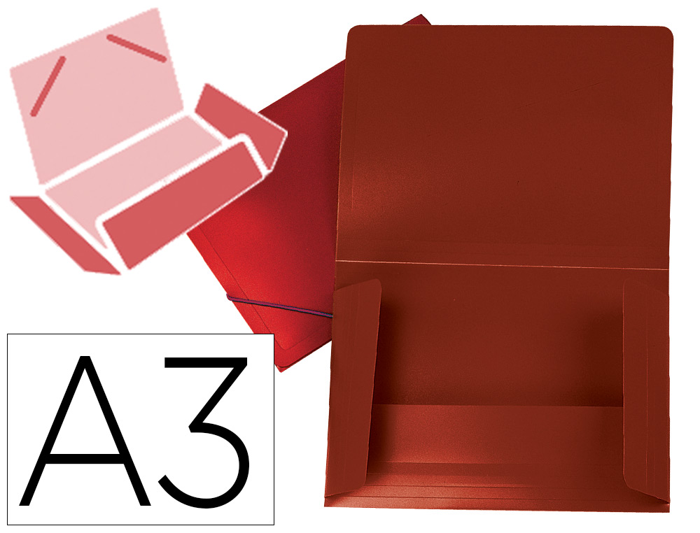 LIDERPAPEL - Carpeta portadocumentos solapas polipropileno din a3 rojo translucido lomo flexible (Ref. SS46)