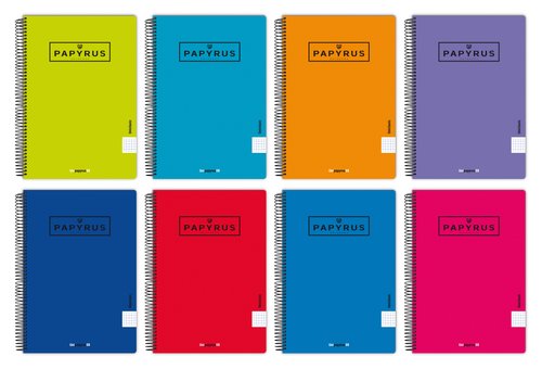 PAPYRUS - BLOC UNICLAS tapa PP Fº 80h PAUTA 3.5 90g COL.SUR. (Ref.88442097)