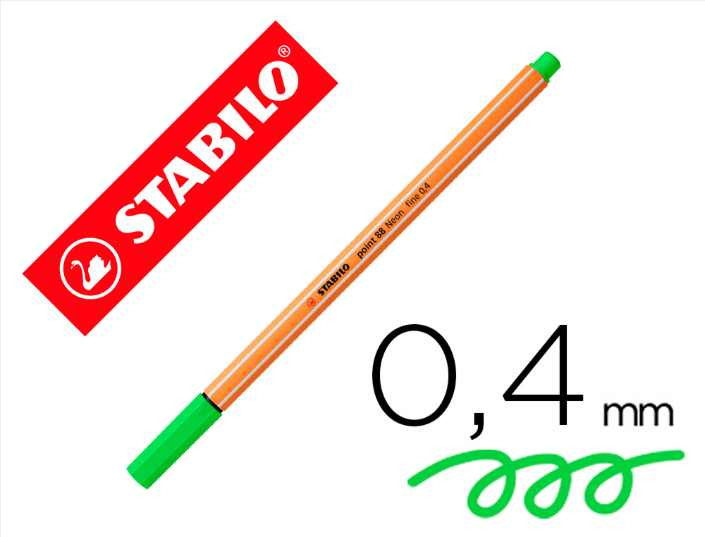 STABILO - Rotulador Point 88 amarillo neón trazo 0,4 mm (Ref.88/033)