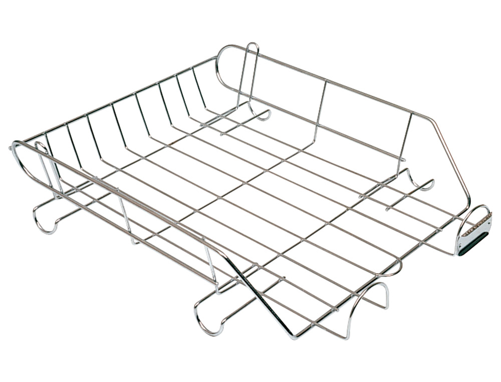 Q-CONNECT - Bandeja de Sobremesa METALICA CROMADA 370X275 MM (Ref.KF04283)