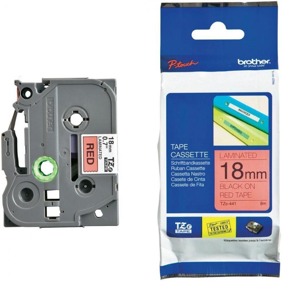 BROTHER - CINTA ROJO-NEGRO 18MM LONGITUD 8MT (Ref.TZE-441)