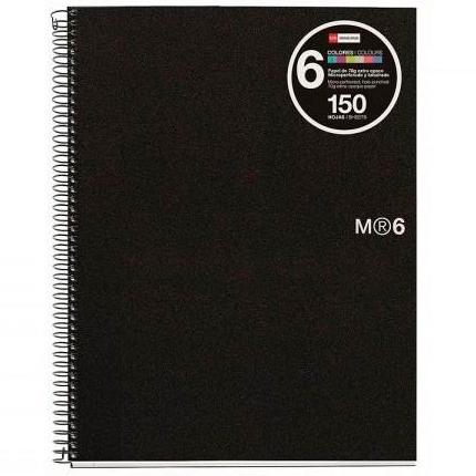 MIQUELRIUS - Cuaderno Notebook Book 06 A5 Cuadricula 5x5 Negro (Ref.2827)