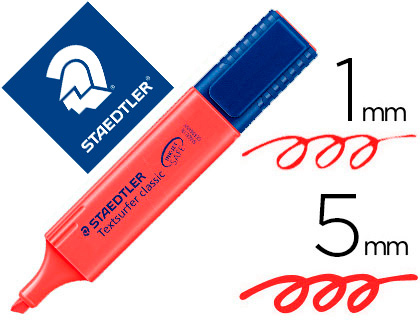 STAEDTLER - ROTULADOR TEXTSURFER CLASSIC 364 FLUORESCENTE ROJO (Ref.364-2)