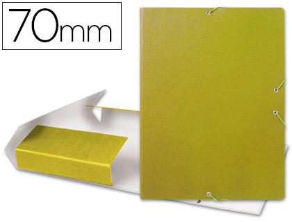 LIDERPAPEL - CARPETA PROYECTOS FOLIO LOMO 70MM Cartón GOFRADO AMARILLA (Ref.PJ71)