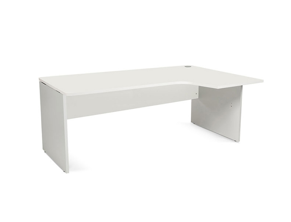 ROCADA - MESA SERIE WORK 180X120 CM DERECHA ACABADO AB04 ALUMINIO/BLANCO (Ref.2052AB04)