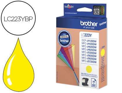BROTHER - Cartuchos ORIGINALES Inyección De Tinta LC223Y Amarillo (Ref.LC223YBP)