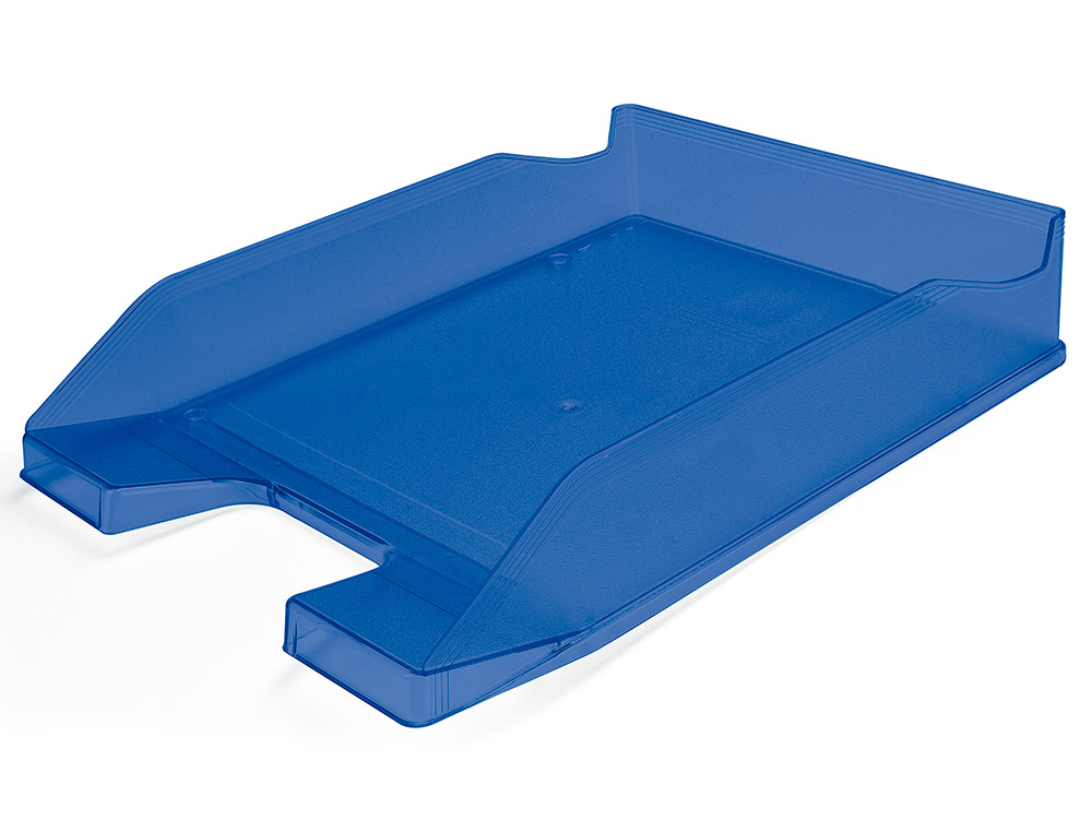 Q-CONNECT - Bandeja de Sobremesa PLASTICO AZUL TRANSPARENTE (Ref.KF04197)