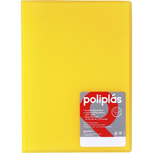 GRAFOPLÁS - CARPETA FUNDAS (TARIFARIO) GRAFOPLAS PP FLEXIBLE POLIPLAS TRANS. Fº 10 F. AMARILLO (Ref.1431260)