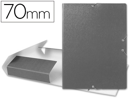 LIDERPAPEL - CARPETA PROYECTOS FOLIO LOMO 70MM Cartón GOFRADO GRIS (Ref.PJ73)