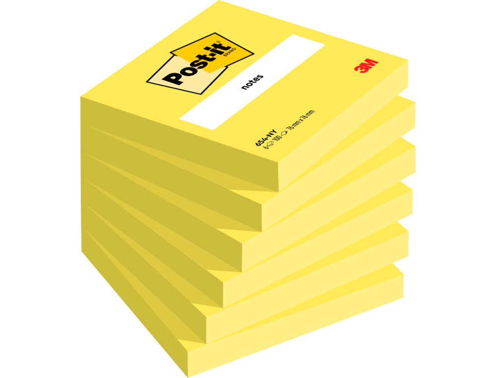 POST-IT - Notas adhesivas 100h Amarillo neon 76x76mm (Ref.FT510010174)