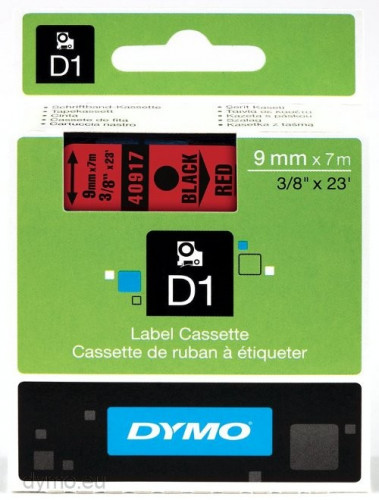 DYMO - Cintas rotulacion D1 9mmX7m Negro/rojo (Ref.S0720720)