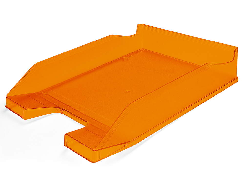 Q-CONNECT - Bandeja de Sobremesa PLASTICO NARANJA TRANSPARENTE (Ref.KF04201)