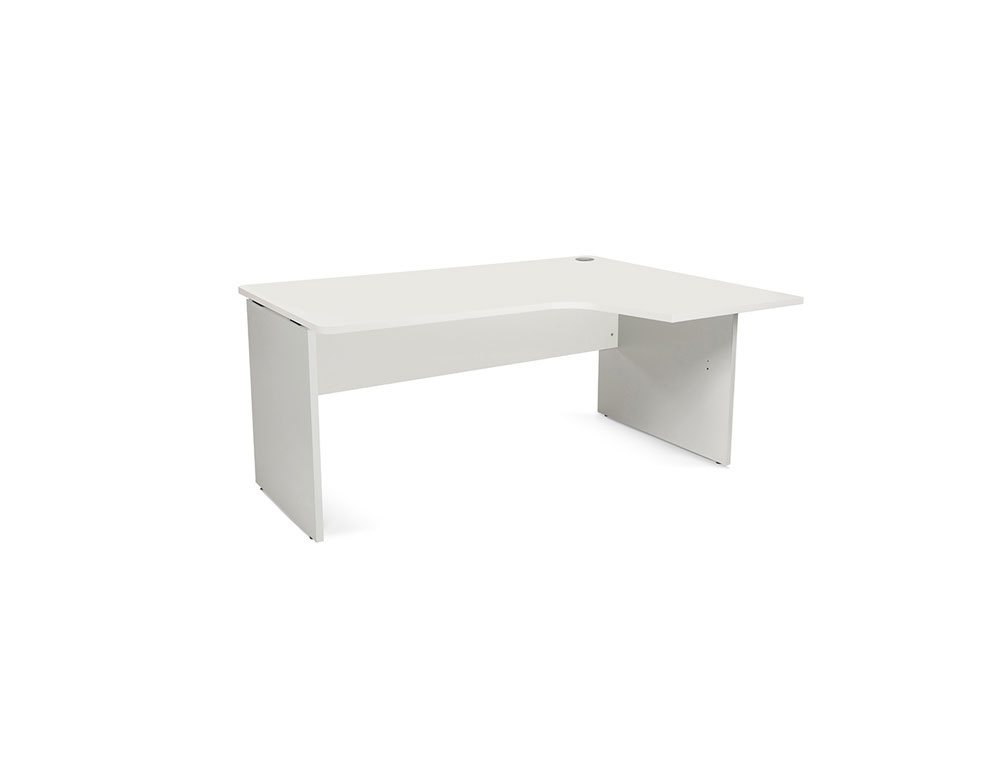 ROCADA - MESA SERIE WORK 160X120 CM DERECHA ACABADO AB04 ALUMINIO/BLANCO (Ref.2051AB04)