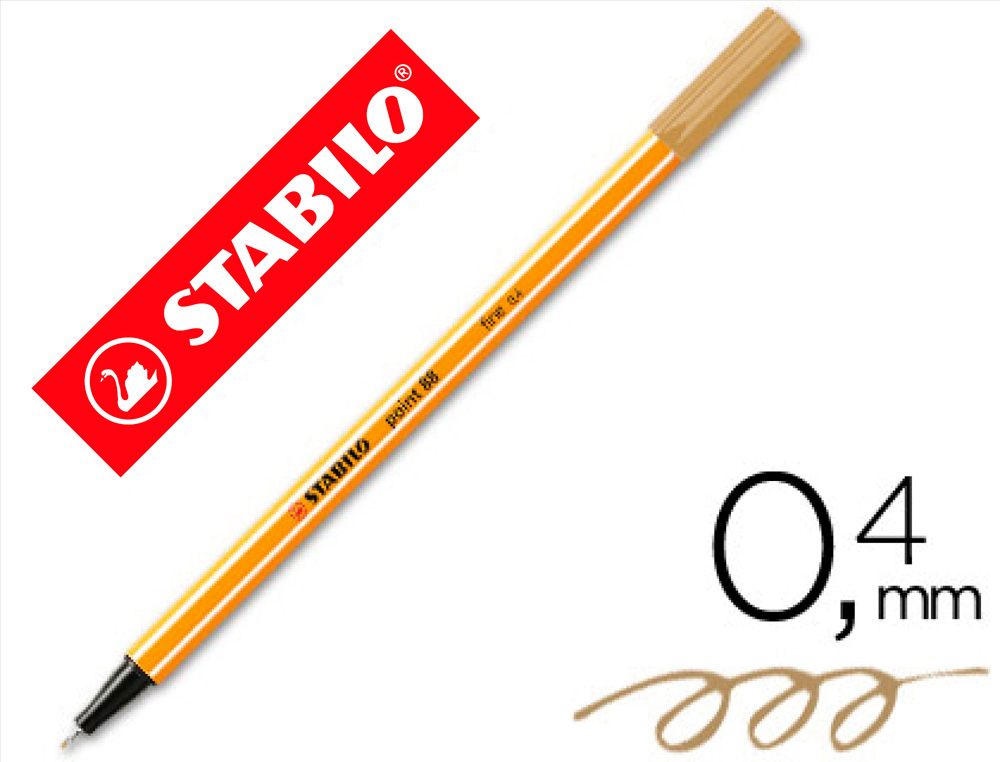STABILO - Rotulador Punta de Fibra Point 88 Ocre oscuro Trazo 0,4mm (Ref.88/89)