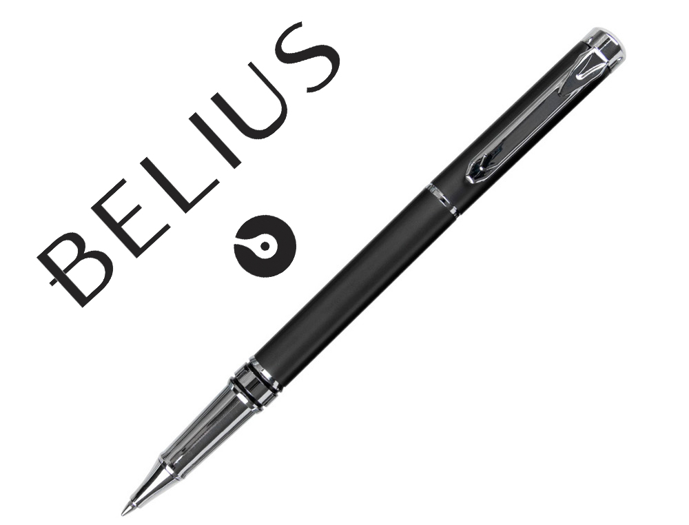 BELIUS - Roller nuremberg gris oscuro punta 0,5 mm tinta azul en estuche (Ref. BB214)