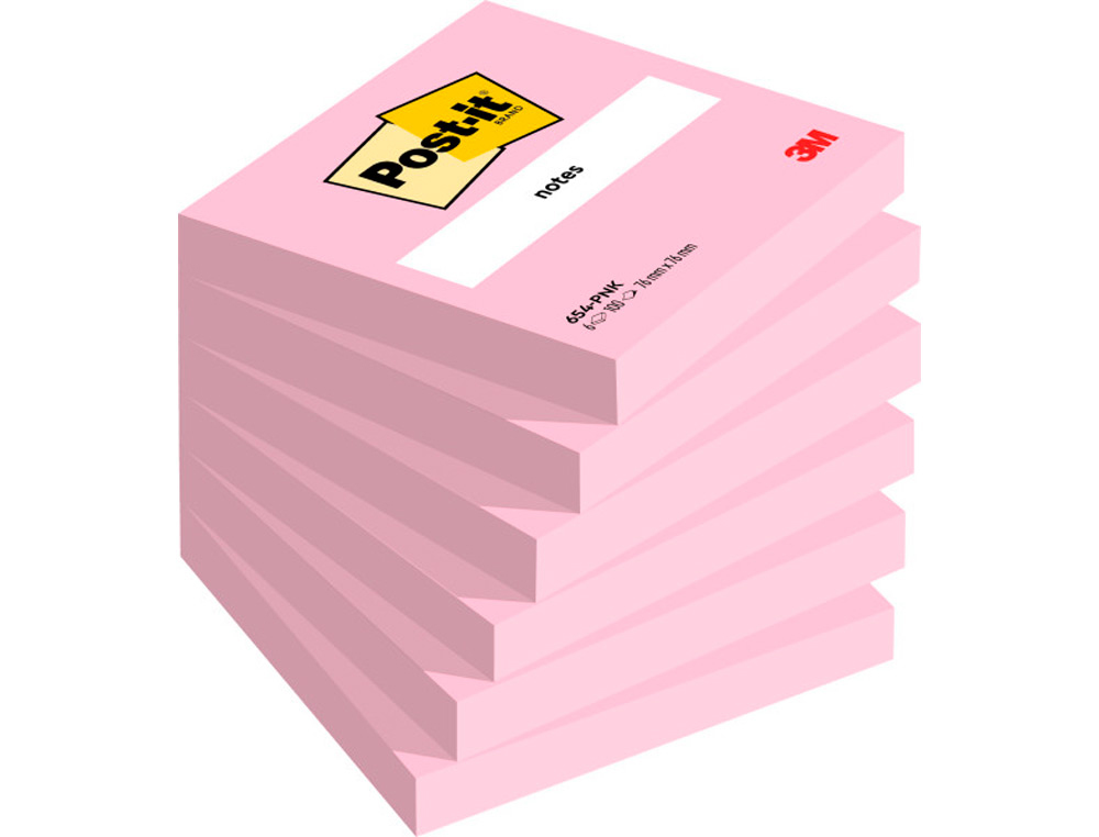 POST-IT - Notas adhesivas 100h Rosa neon 76x76mm (Ref.FT510010190)