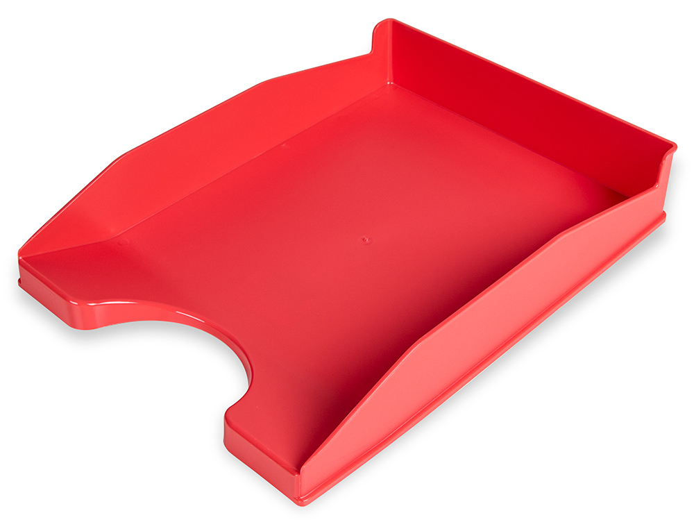 Q-CONNECT - Bandeja de Sobremesa PLASTICO ROJO OPACO (Ref.KF04190)