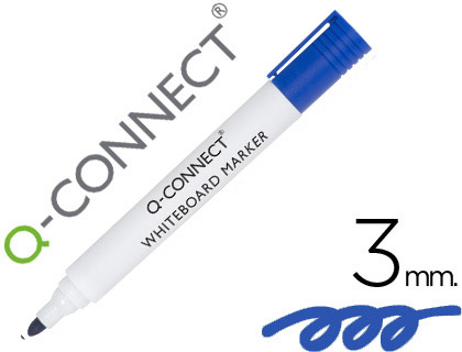 Q-CONNECT - ROTULADOR PIZARRA BLANCA COLOR AZUL PUNTA REDONDA 3.0 MM (Ref.KF26036)