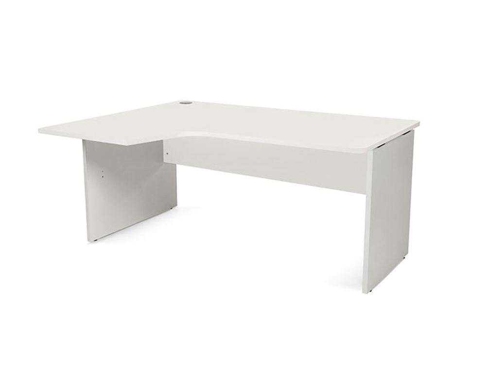 ROCADA - MESA SERIE WORK 160X120 CM IZQUIERDA ACABADO AB04 ALUMINIO/BLANCO (Ref.2053AB04)
