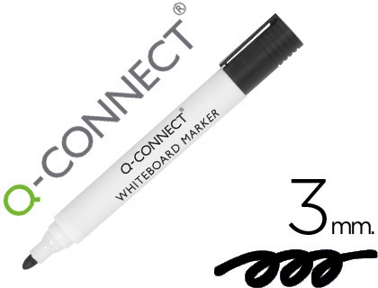 Q-CONNECT - ROTULADOR PIZARRA BLANCA COLOR NEGRO PUNTA REDONDA 3.0 MM (Ref.KF26035)